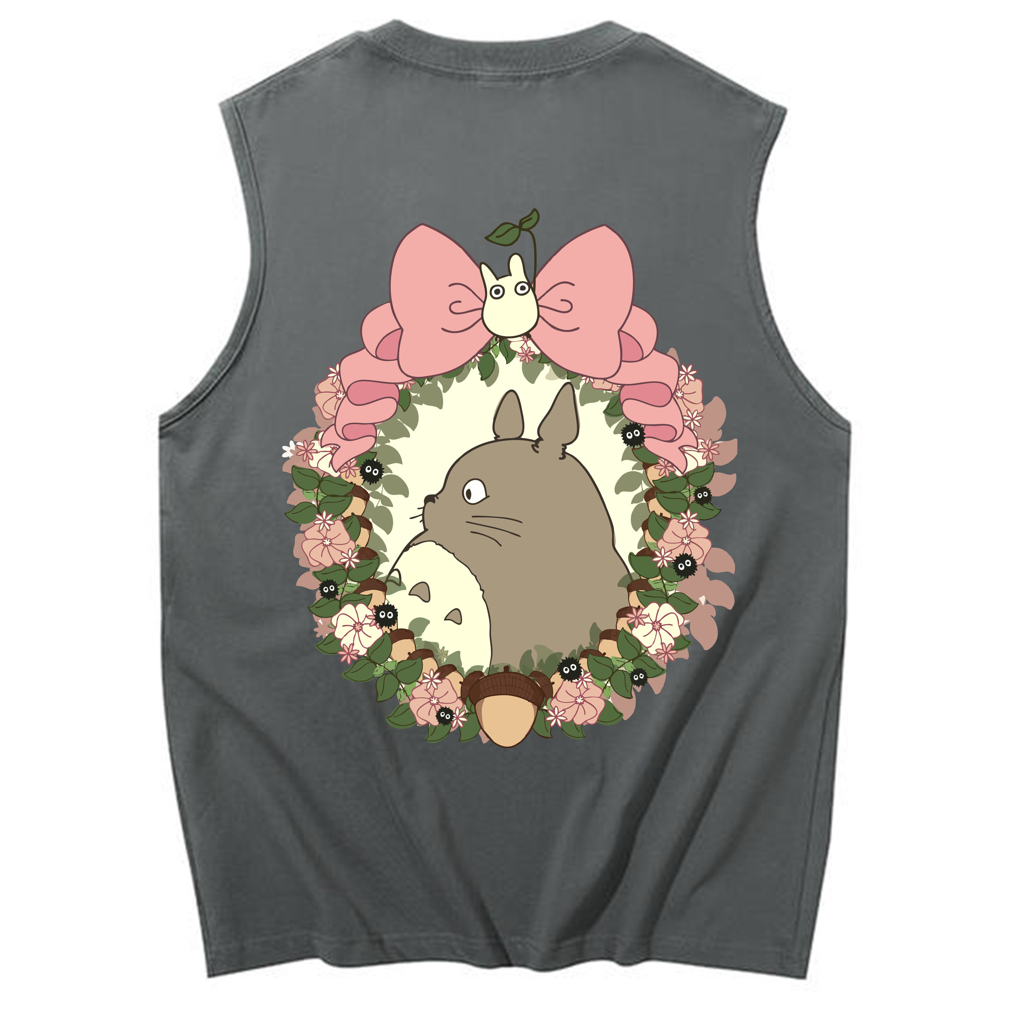 （画像用） となりのトトロ 草壁メイ 草壁サツキ My Neighbor Totoro Satsuki Kusakabe Mei Kusakabe コットン100％タンクトップ（背面プリント）